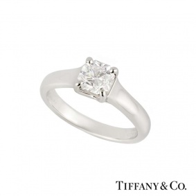 Tiffany & Co. Lucida Cut Diamond Ring in Platinum 0.63ct E/VVS1 B&P